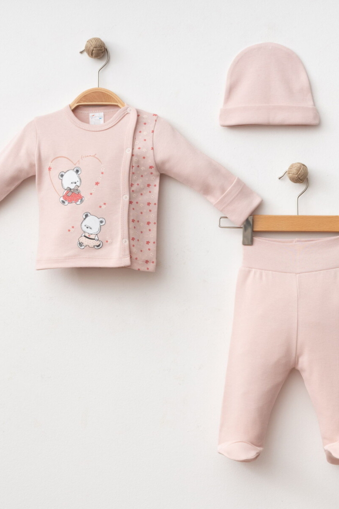 Wholesale Baby Girl 3-Piece Newborn Set 0-3M - Producer: Gümüş Baby - Wholesale Kids & Baby Clothes From Turkey - TheBS Kids