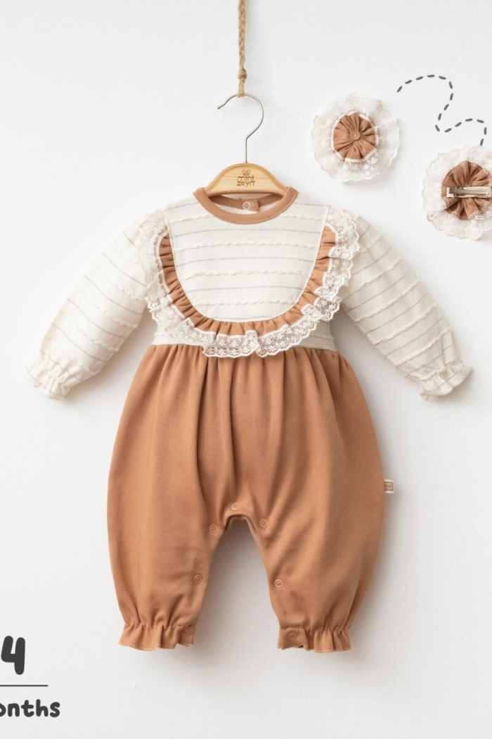 Wholesale Baby Girl Jumpsuit and Hairpin 3-9M - Producer: Minizeyn - Wholesale Kids & Baby Clothes From Turkey - TheBS Kids