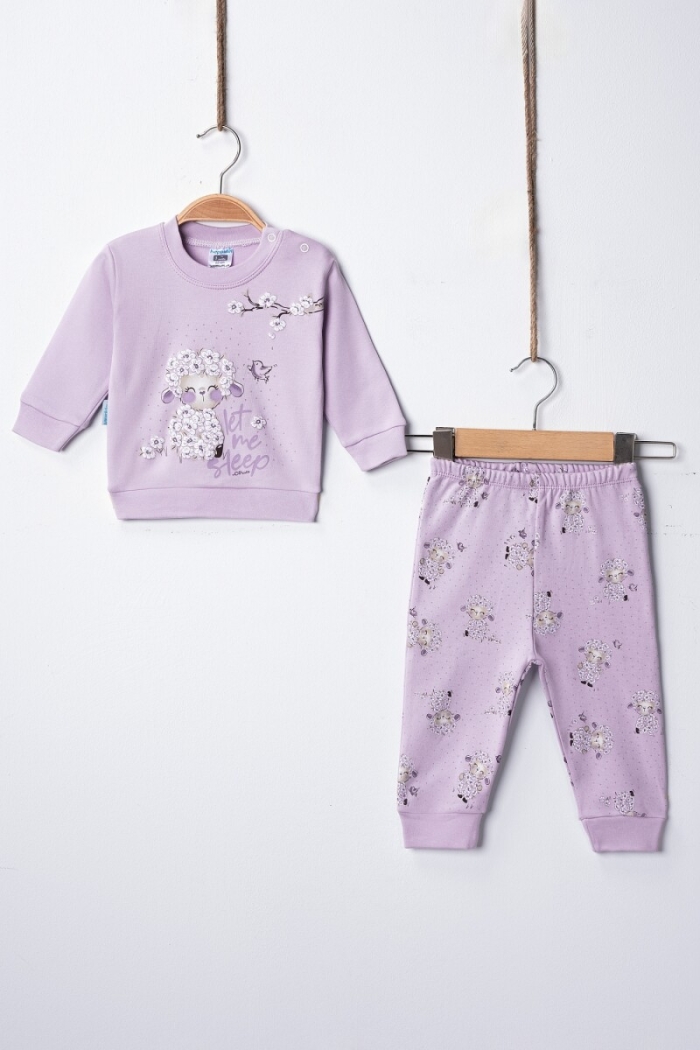 Wholesale Baby Girl Lamb Printed Pajama Set 3-9M - Producer: Hoppidik - Wholesale Kids & Baby Clothes From Turkey - TheBS Kids