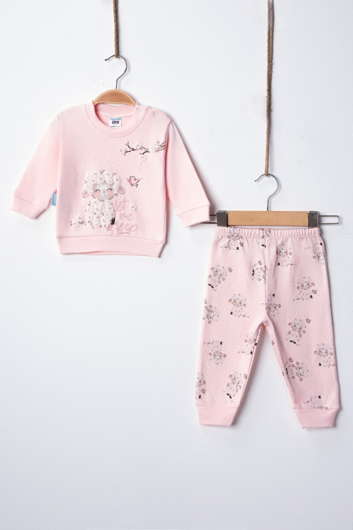 Wholesale Baby Girl Lamb Printed Pajama Set 3-9M - Producer: Hoppidik - Wholesale Kids & Baby Clothes From Turkey - TheBS Kids