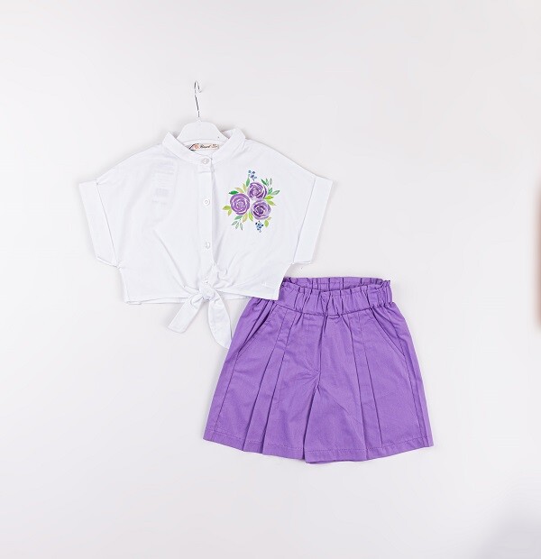 Wholesale Baby Girls 2-Piece Shirt and Shorts Set 7-10Y - Producer: Büşra Bebe - Wholesale Kids & Baby Clothes From Turkey - TheBS Kids