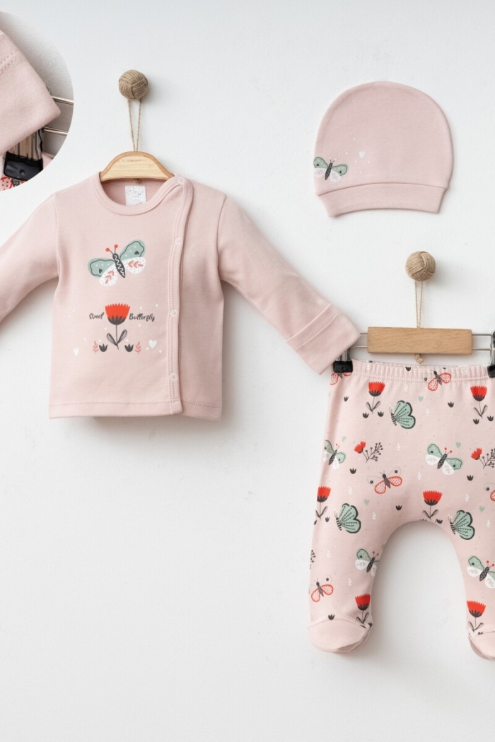 Wholesale Baby Girls 3-Pieces Newborn Set 0-3M - Producer: Gümüş Baby - Wholesale Kids & Baby Clothes From Turkey - TheBS Kids