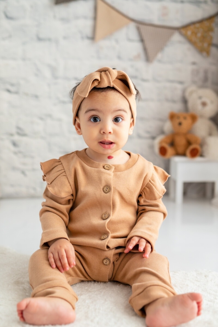 Wholesale Baby Girls Jumpsuit with Button Gots Certificate 100% Organic Cotton 0-24M - Producer: Zeyland - Wholesale Kids & Baby Clothes From Turkey - TheBS Kids