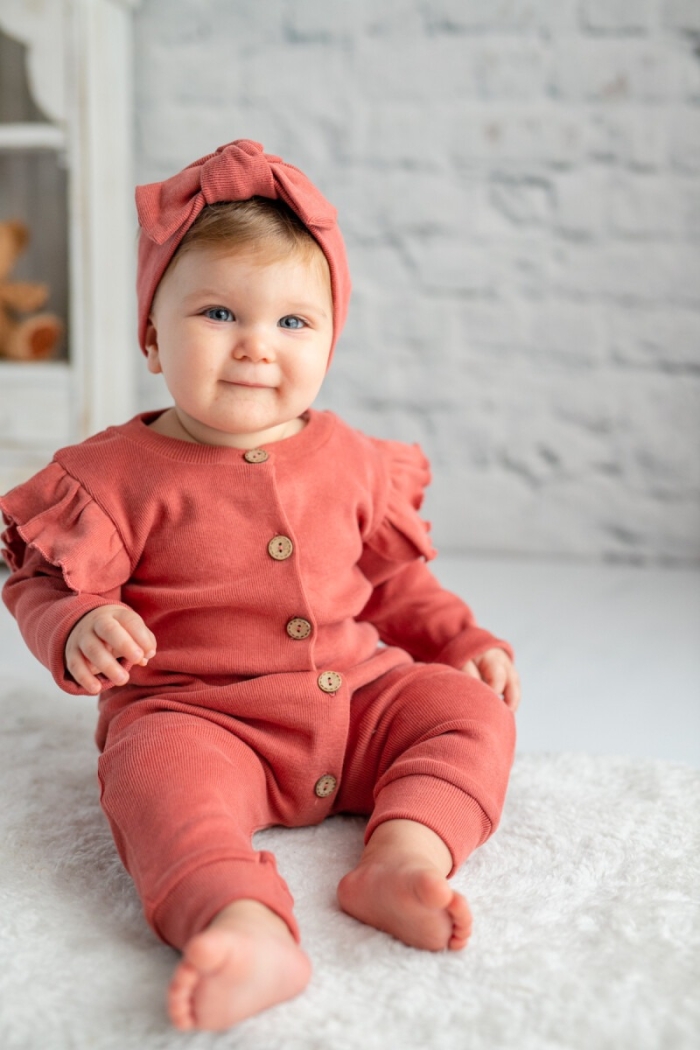Wholesale Baby Girls Jumpsuit with Button Gots Certificate 100% Organic Cotton 0-24M - Producer: Zeyland - Wholesale Kids & Baby Clothes From Turkey - TheBS Kids