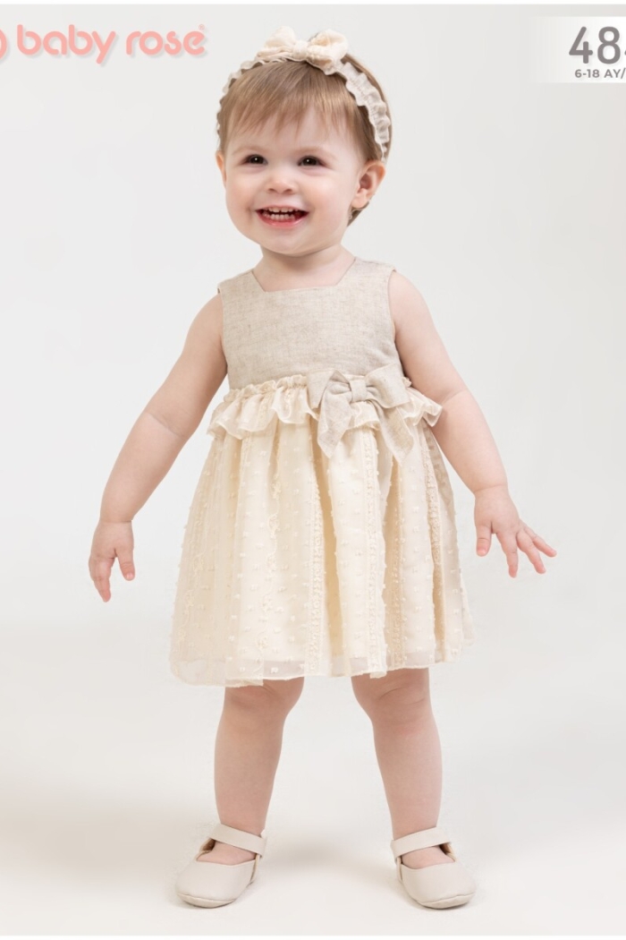 Wholesale Baby Girls Linen Dress 6-18M - Producer: BabyRose - Wholesale Kids & Baby Clothes From Turkey - TheBS Kids
