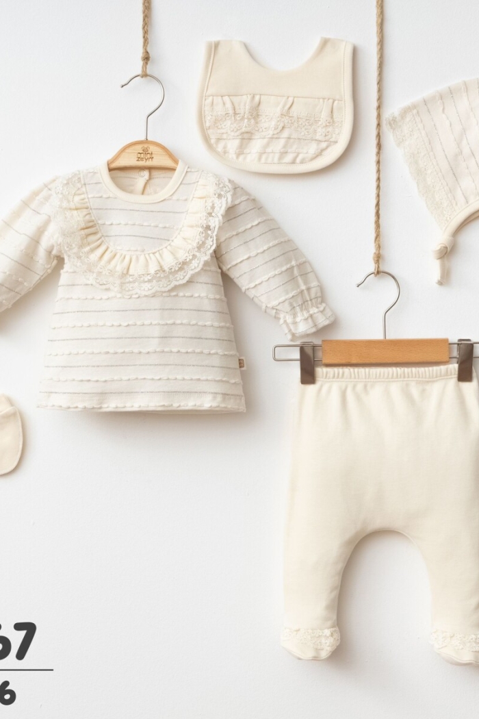 Wholesale Baby Girls Newborn 5-Piece Onesie Set 0-3M - Producer: Minizeyn - Wholesale Kids & Baby Clothes From Turkey - TheBS Kids