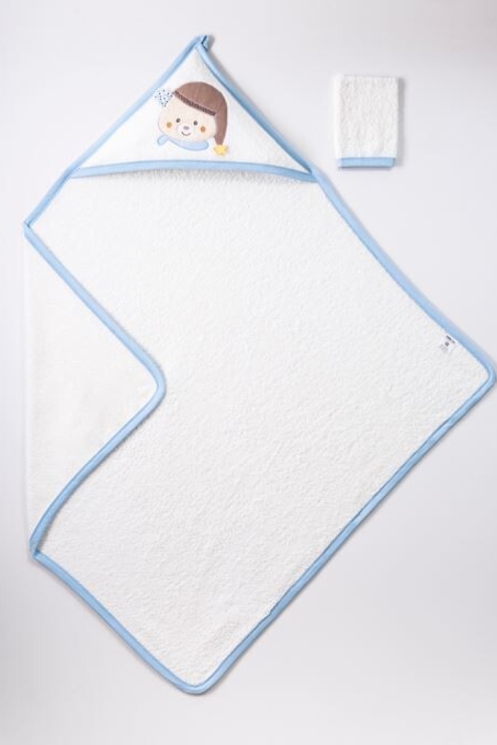 Wholesale Baby Unisex 2-Piece Set with Scrub Mitt and Towel 100x100 cm - Producer: Ramel Kids - Wholesale Kids & Baby Clothes From Turkey - TheBS Kids