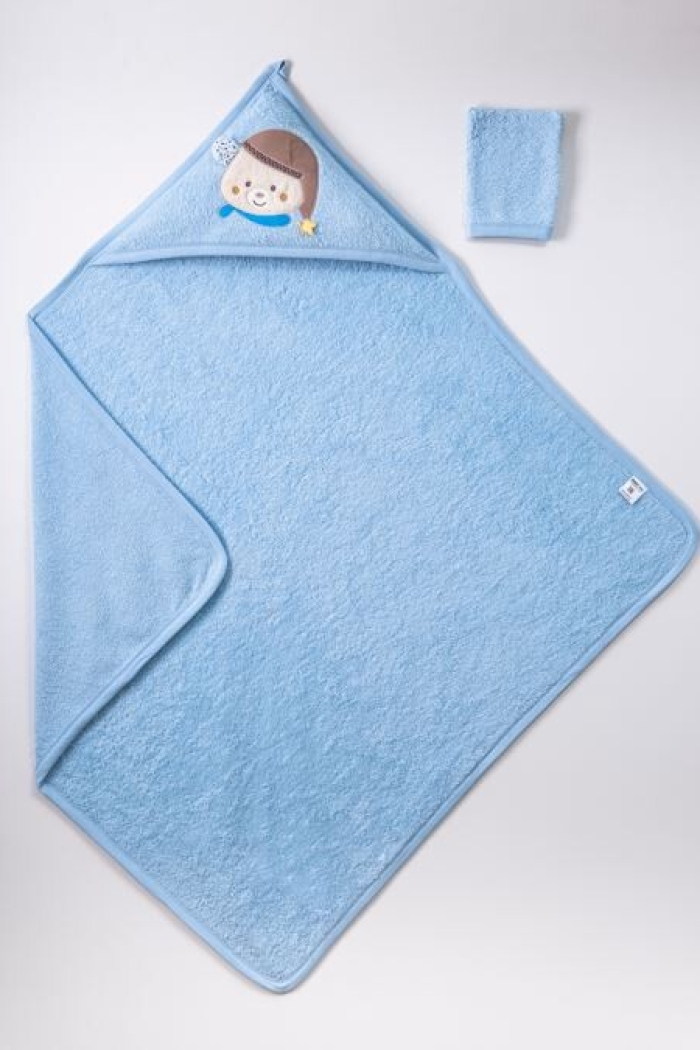 Wholesale Baby Unisex 2-Piece Set with Scrub Mitt and Towel 100x100 cm - Producer: Ramel Kids - Wholesale Kids & Baby Clothes From Turkey - TheBS Kids