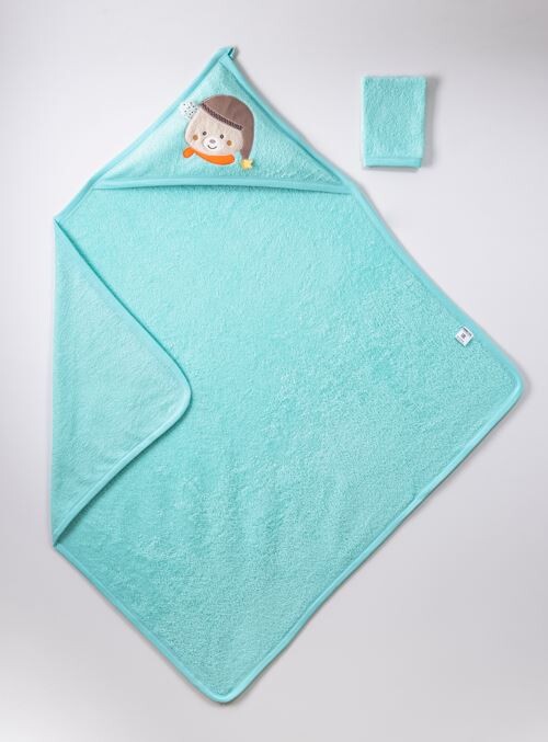 Wholesale Baby Unisex 2-Piece Set with Scrub Mitt and Towel 100x100 cm - Producer: Ramel Kids - Wholesale Kids & Baby Clothes From Turkey - TheBS Kids
