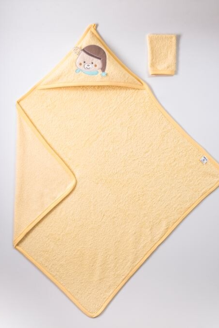 Wholesale Baby Unisex 2-Piece Set with Scrub Mitt and Towel 100x100 cm - Producer: Ramel Kids - Wholesale Kids & Baby Clothes From Turkey - TheBS Kids
