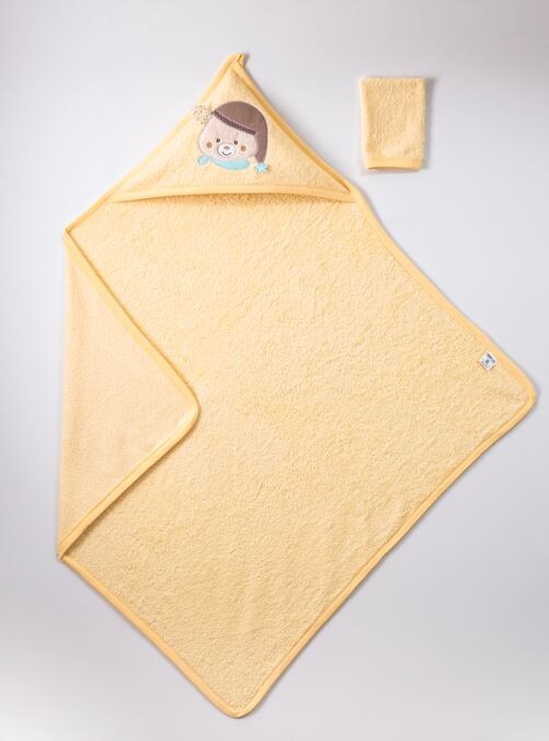 Wholesale Baby Unisex 2-Piece Set with Scrub Mitt and Towel 100x100 cm - Producer: Ramel Kids - Wholesale Kids & Baby Clothes From Turkey - TheBS Kids