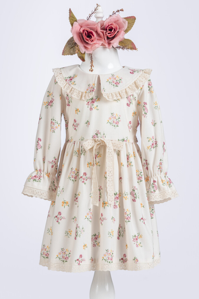 Wholesale Flower Print Winter Dress for Girls 2-5Y - Producer: Tivido - Wholesale Kids & Baby Clothes From Turkey - TheBS Kids
