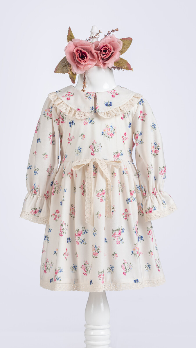 Wholesale Flower Print Winter Dress for Girls 2-5Y - Producer: Tivido - Wholesale Kids & Baby Clothes From Turkey - TheBS Kids
