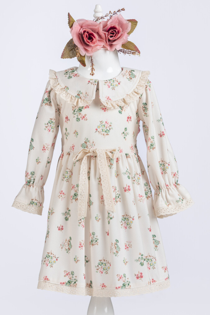 Wholesale Flower Print Winter Dress for Girls 2-5Y - Producer: Tivido - Wholesale Kids & Baby Clothes From Turkey - TheBS Kids