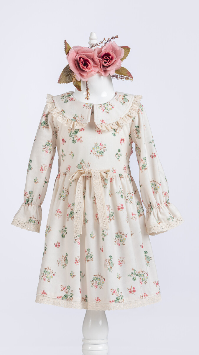 Wholesale Flower Print Winter Dress for Girls 2-5Y - Producer: Tivido - Wholesale Kids & Baby Clothes From Turkey - TheBS Kids