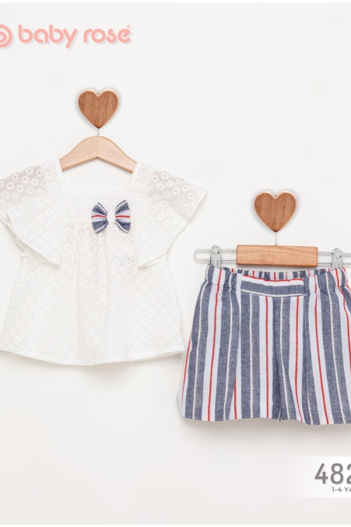 Wholesale Girls 2-Piece Blouse and Shorts Set 1-4Y - Producer: BabyRose - Wholesale Kids & Baby Clothes From Turkey - TheBS Kids