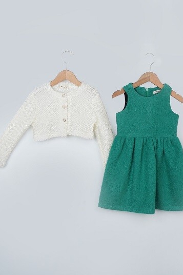 Wholesale Girls 2-Piece Bolero and Dress Set 3-6Y - Producer: Büşra Bebe - Wholesale Kids & Baby Clothes From Turkey - TheBS Kids
