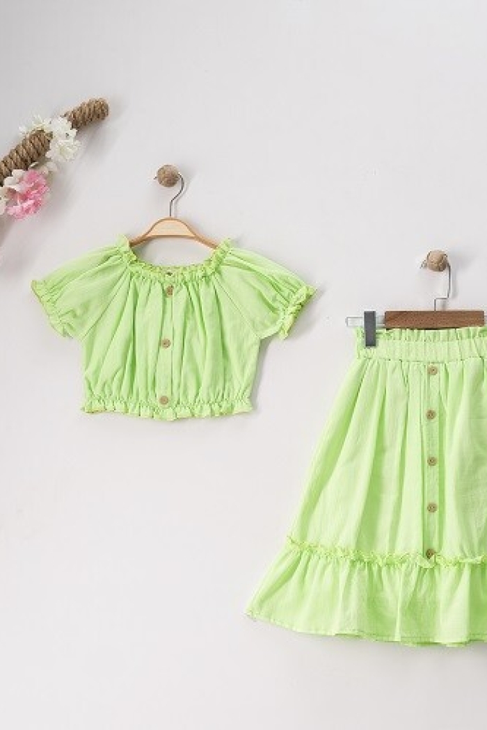 Wholesale Girls 2-Piece Skirt and Blouse Set 7-10Y - Producer: Büşra Bebe - Wholesale Kids & Baby Clothes From Turkey - TheBS Kids