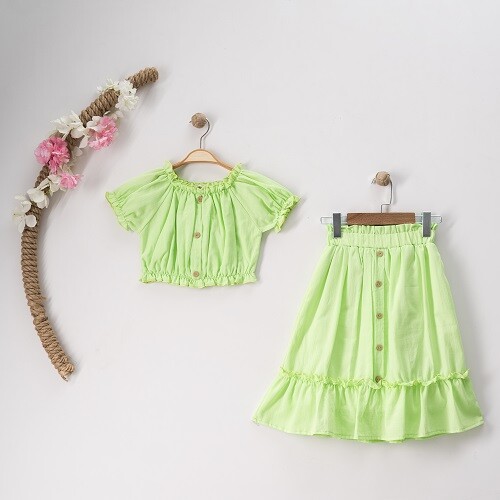 Wholesale Girls 2-Piece Skirt and Blouse Set 7-10Y - Producer: Büşra Bebe - Wholesale Kids & Baby Clothes From Turkey - TheBS Kids