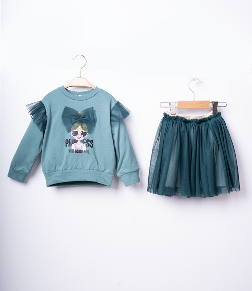 Wholesale Girls 2-Piece Sweatshirt and Skirt Set 3-6Y - Producer: Büşra Bebe - Wholesale Kids & Baby Clothes From Turkey - TheBS Kids
