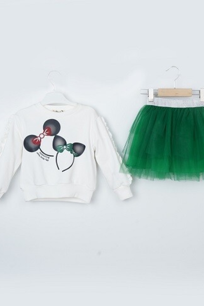 Wholesale Girls 2-Piece Sweatshirt and Tulle Skirt Set 3-6Y - Producer: Büşra Bebe - Wholesale Kids & Baby Clothes From Turkey - TheBS Kids