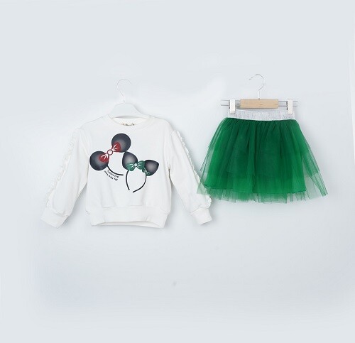 Wholesale Girls 2-Piece Sweatshirt and Tulle Skirt Set 3-6Y - Producer: Büşra Bebe - Wholesale Kids & Baby Clothes From Turkey - TheBS Kids