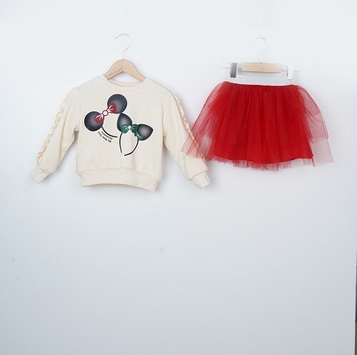 Wholesale Girls 2-Piece Sweatshirt and Tulle Skirt Set 3-6Y - Producer: Büşra Bebe - Wholesale Kids & Baby Clothes From Turkey - TheBS Kids
