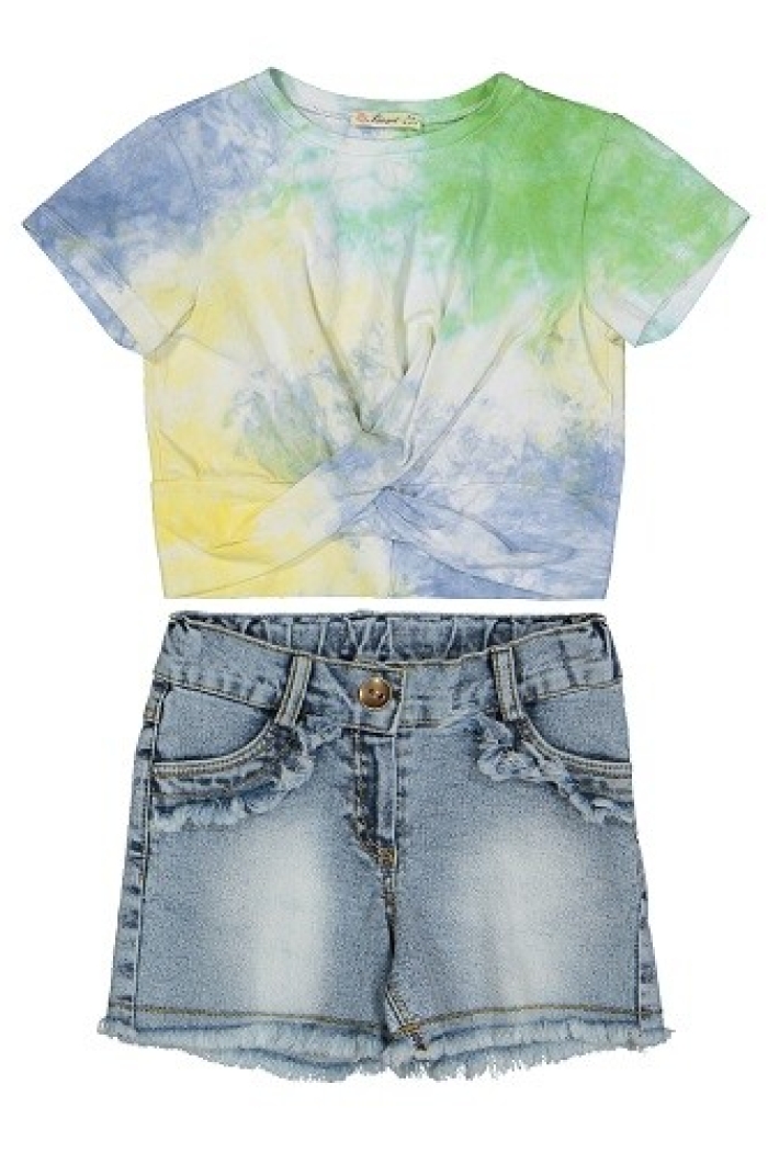 Wholesale Girls 2-Piece T-shirt and Denim Shorts Set 3-6Y - Producer: Büşra Bebe - Wholesale Kids & Baby Clothes From Turkey - TheBS Kids