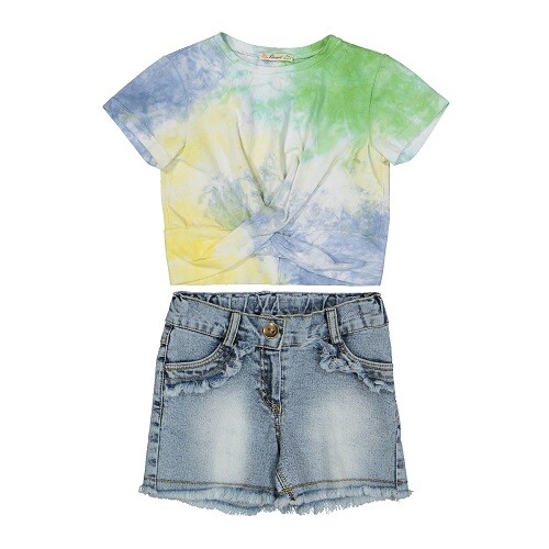 Wholesale Girls 2-Piece T-shirt and Denim Shorts Set 3-6Y - Producer: Büşra Bebe - Wholesale Kids & Baby Clothes From Turkey - TheBS Kids