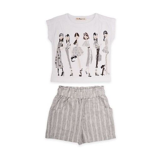 Wholesale Girls 2-Piece T-shirt and Shorts Set 3-6Y - Producer: Büşra Bebe - Wholesale Kids & Baby Clothes From Turkey - TheBS Kids