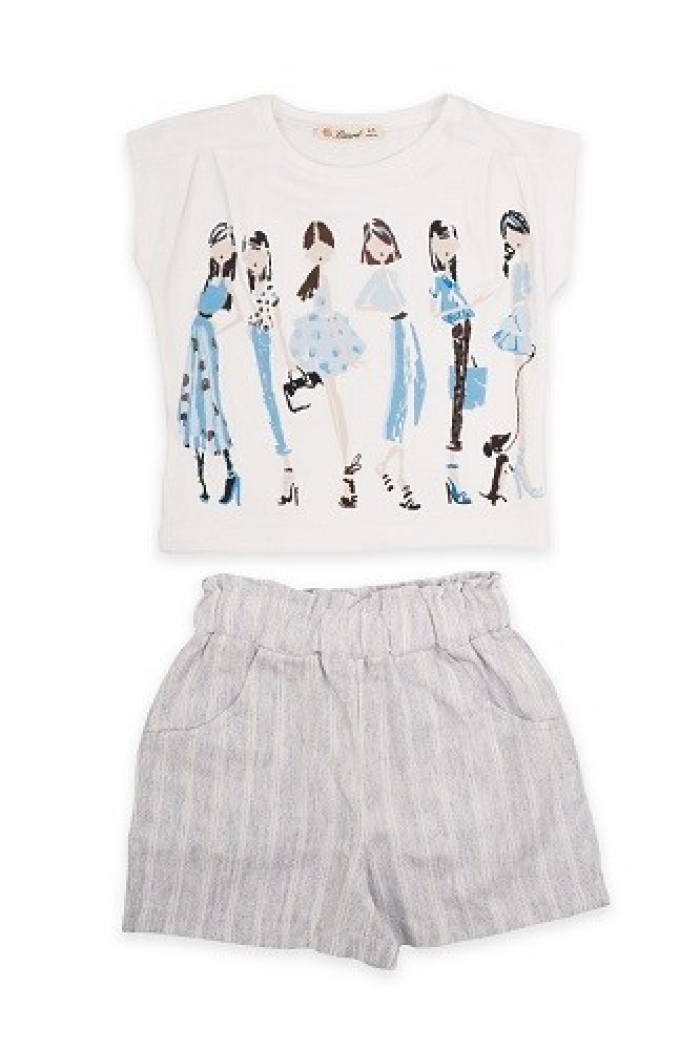 Wholesale Girls 2-Piece T-shirt and Shorts Set 3-6Y - Producer: Büşra Bebe - Wholesale Kids & Baby Clothes From Turkey - TheBS Kids
