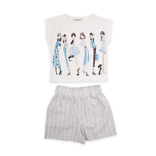 Wholesale Girls 2-Piece T-shirt and Shorts Set 3-6Y - Producer: Büşra Bebe - Wholesale Kids & Baby Clothes From Turkey - TheBS Kids