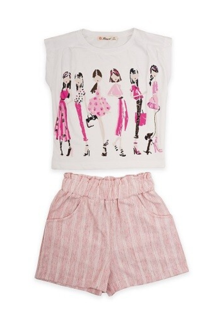 Wholesale Girls 2-Piece T-shirt and Shorts Set 3-6Y - Producer: Büşra Bebe - Wholesale Kids & Baby Clothes From Turkey - TheBS Kids