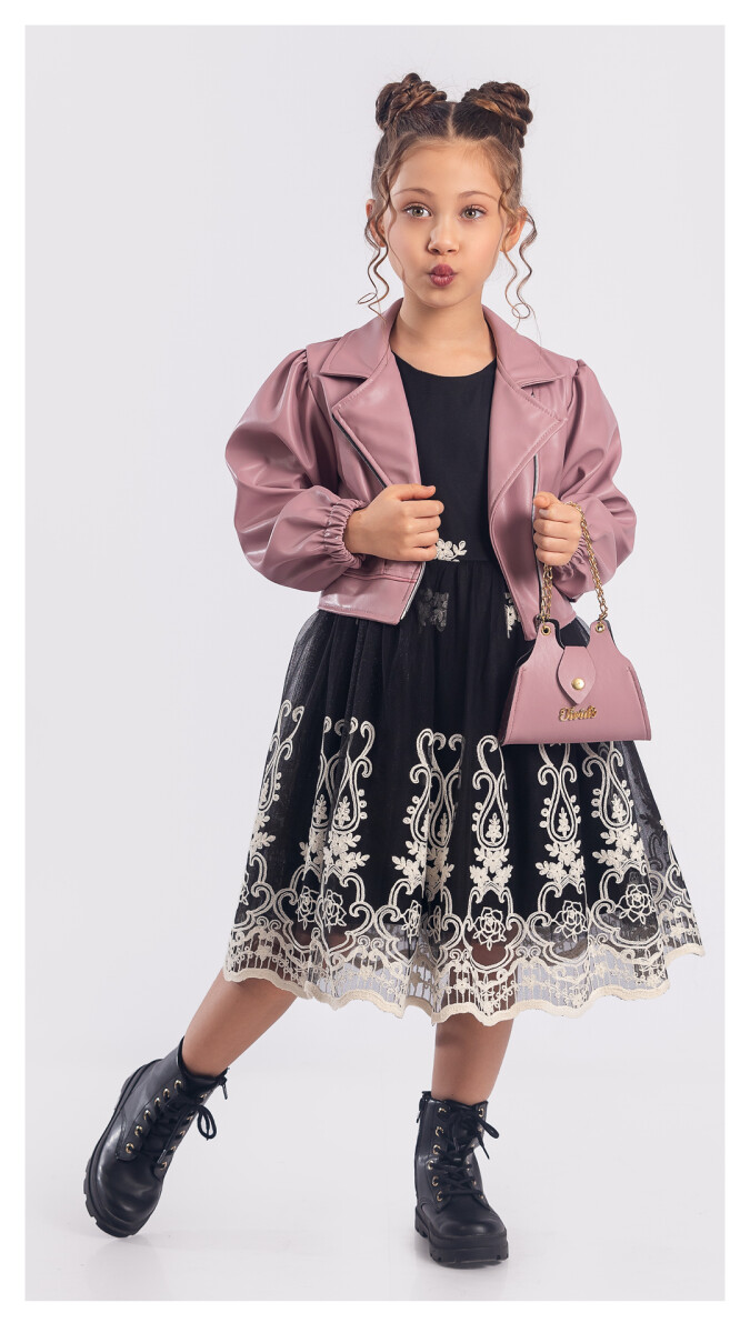 Wholesale Girls 3-Piece Dress, Jacket and Bag 6-12Y - Producer: Tivido - Wholesale Kids & Baby Clothes From Turkey - TheBS Kids