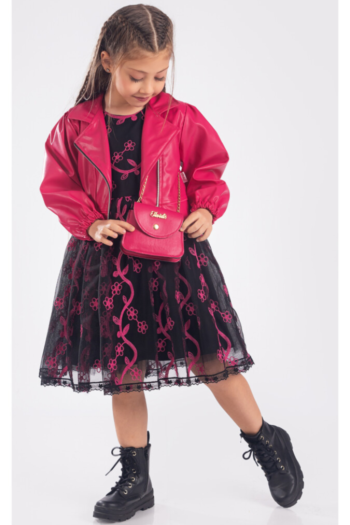 Wholesale Girls 3-Piece Dress, Jacket and Bag Set 6-12Y - Producer: Tivido - Wholesale Kids & Baby Clothes From Turkey - TheBS Kids