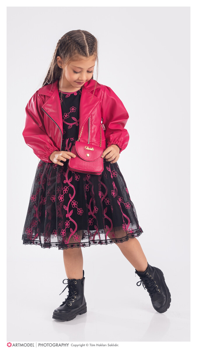 Wholesale Girls 3-Piece Dress, Jacket and Bag Set 6-12Y - Producer: Tivido - Wholesale Kids & Baby Clothes From Turkey - TheBS Kids