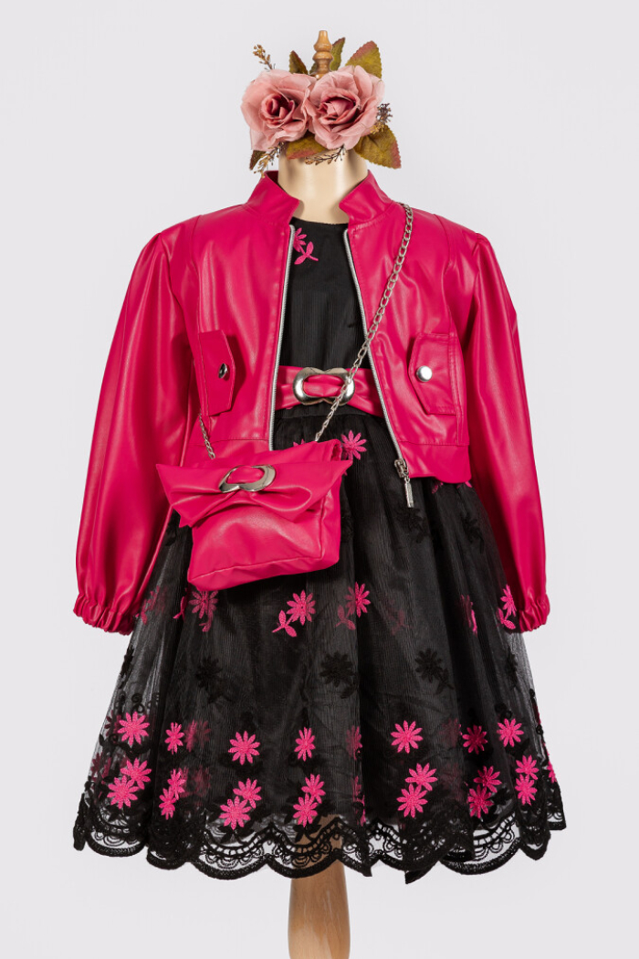 Wholesale Girls 3-Piece Dress, Jacket and Bag Set 6-12Y - Producer: Tivido - Wholesale Kids & Baby Clothes From Turkey - TheBS Kids