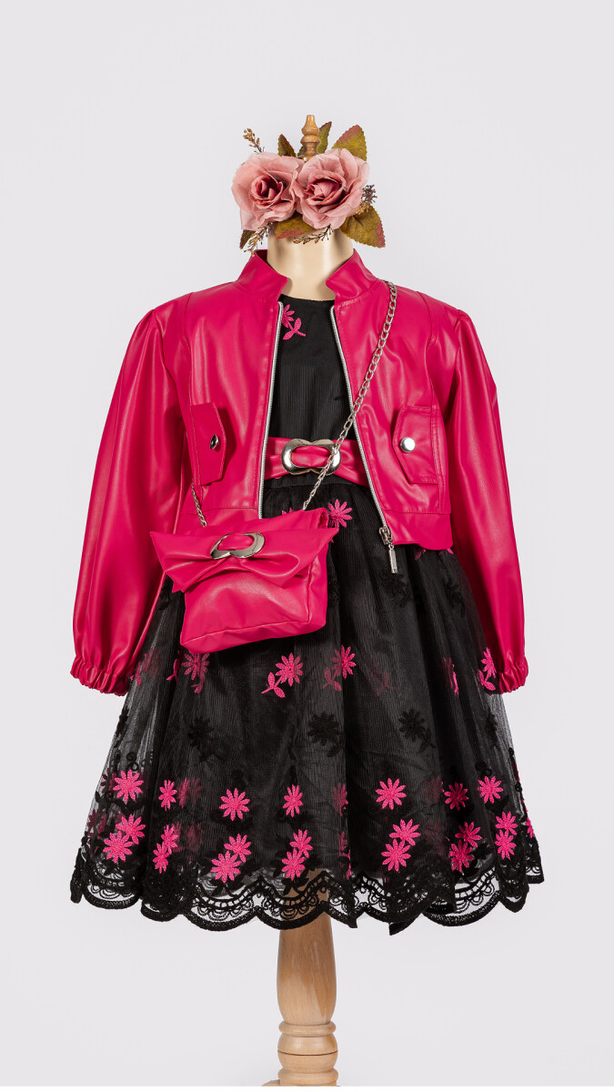 Wholesale Girls 3-Piece Dress, Jacket and Bag Set 6-12Y - Producer: Tivido - Wholesale Kids & Baby Clothes From Turkey - TheBS Kids