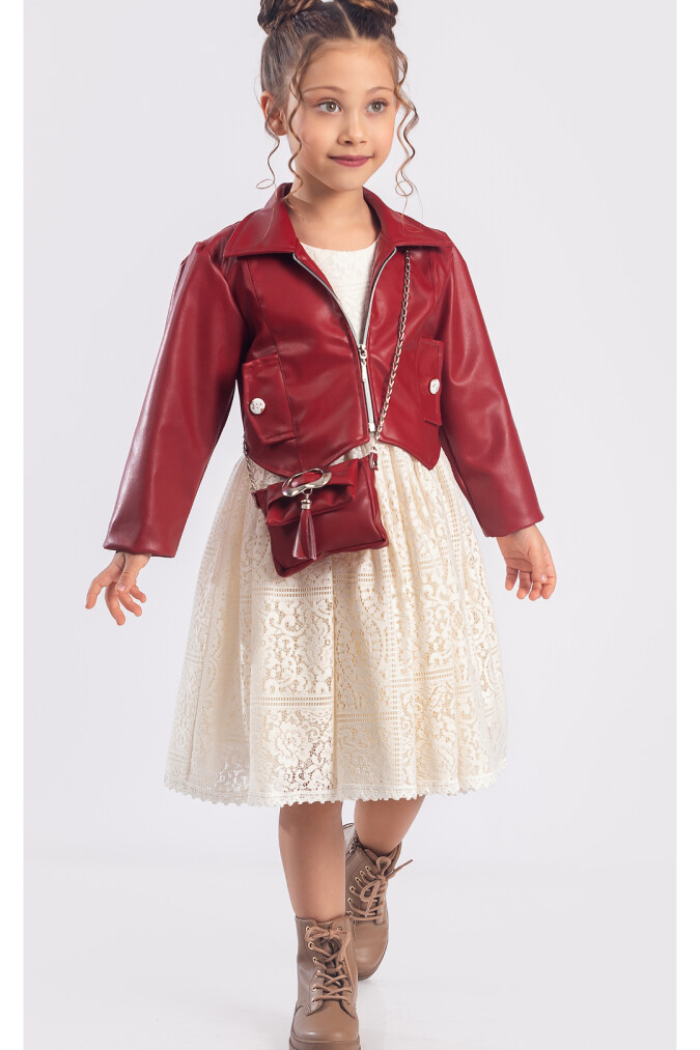 Wholesale Girls 3-Piece Dress, Jacket and Bag Set 6-12Y - Producer: Tivido - Wholesale Kids & Baby Clothes From Turkey - TheBS Kids