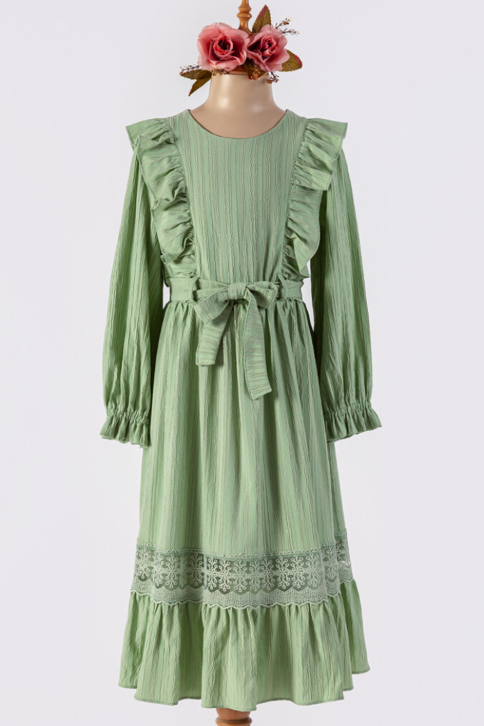Wholesale Girls' Belted Dress 6-12Y - Producer: Tivido - Wholesale Kids & Baby Clothes From Turkey - TheBS Kids