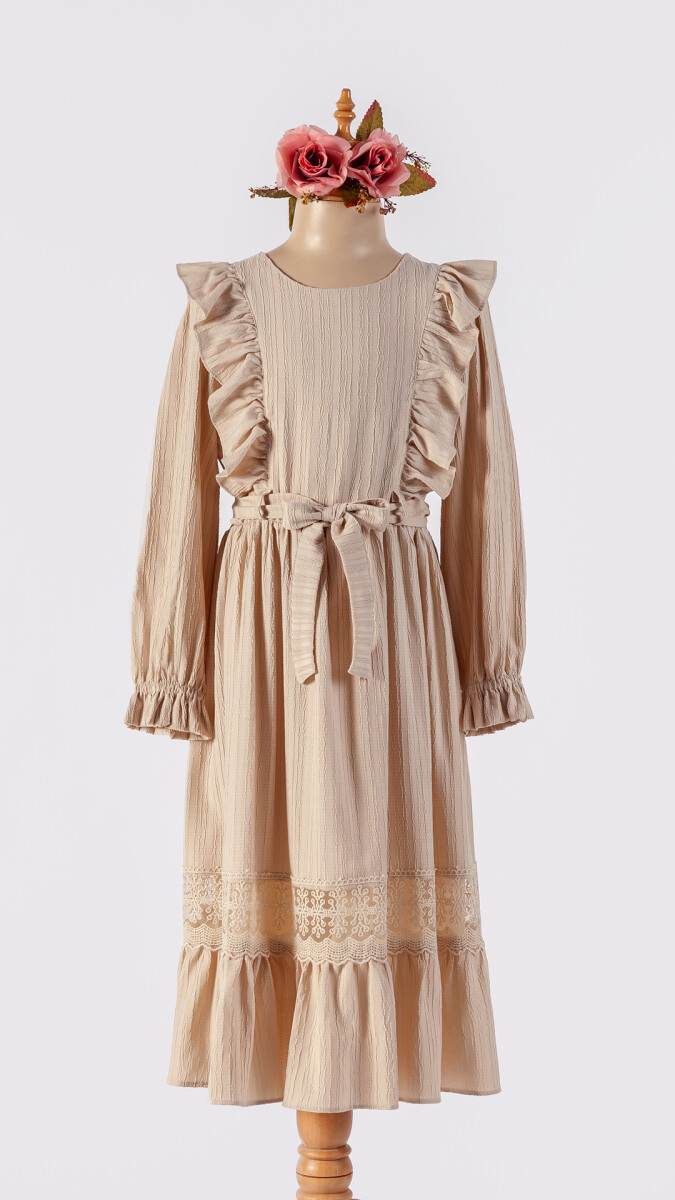 Wholesale Girls' Belted Dress 6-12Y - Producer: Tivido - Wholesale Kids & Baby Clothes From Turkey - TheBS Kids