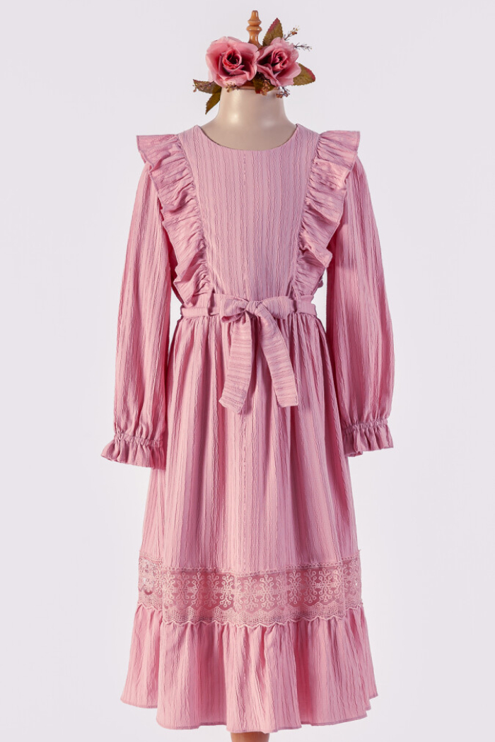 Wholesale Girls' Belted Dress 6-12Y - Producer: Tivido - Wholesale Kids & Baby Clothes From Turkey - TheBS Kids