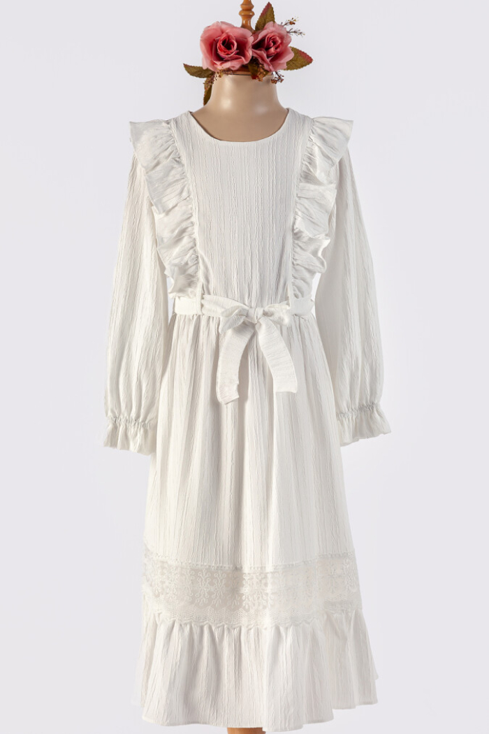 Wholesale Girls' Belted Dress 6-12Y - Producer: Tivido - Wholesale Kids & Baby Clothes From Turkey - TheBS Kids
