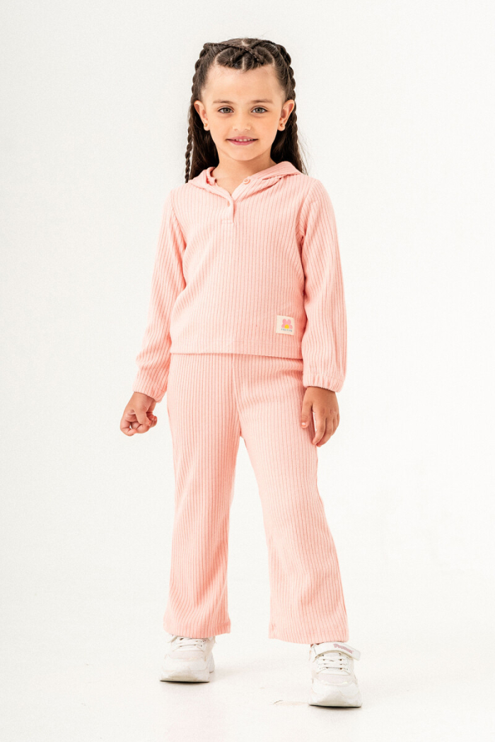Wholesale Girl's Camisole Hooded Button Detailed Tracksuit Set 2-5Y - Producer: Tuffy - Wholesale Kids & Baby Clothes From Turkey - TheBS Kids