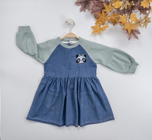 Wholesale Girls Denim Dress with Panda 3-6Y Busra Bebe - Producer: Büşra Bebe - Wholesale Kids & Baby Clothes From Turkey - TheBS Kids