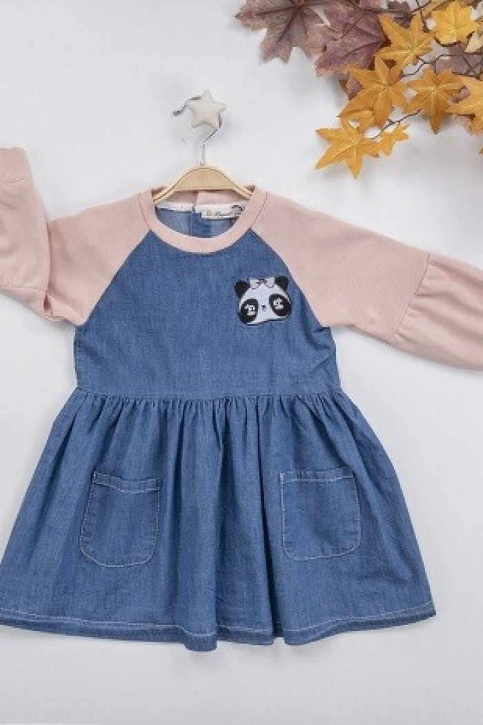 Wholesale Girls Denim Dress with Panda 3-6Y Busra Bebe - Producer: Büşra Bebe - Wholesale Kids & Baby Clothes From Turkey - TheBS Kids