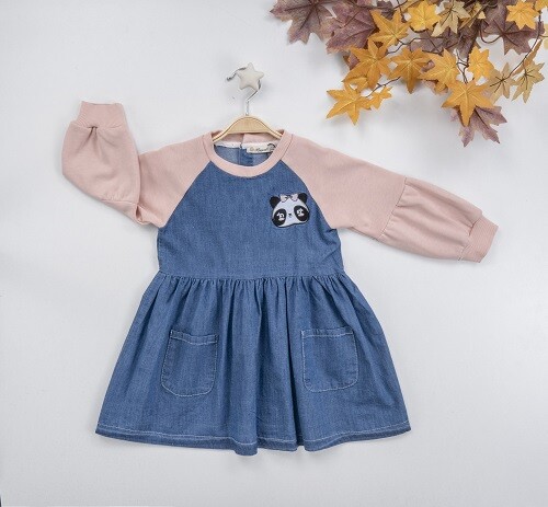 Wholesale Girls Denim Dress with Panda 3-6Y Busra Bebe - Producer: Büşra Bebe - Wholesale Kids & Baby Clothes From Turkey - TheBS Kids
