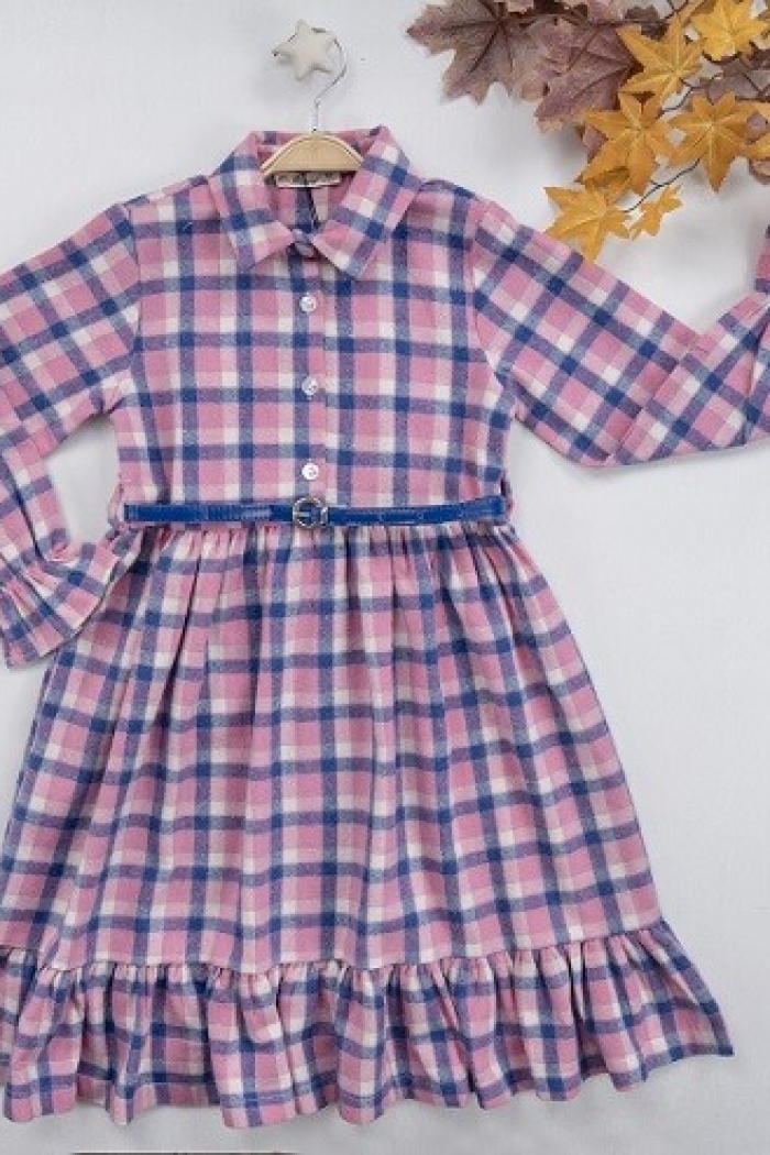 Wholesale Girls Dress with Belt and Plaid 7-10Y Busra Bebe - Producer: Büşra Bebe - Wholesale Kids & Baby Clothes From Turkey - TheBS Kids