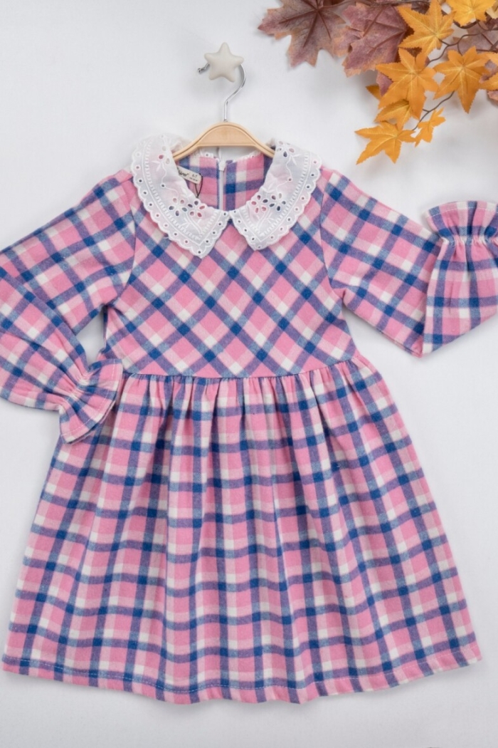 Wholesale Girls Dress with Brode Collar 7-10Y Busra Bebe - Producer: Büşra Bebe - Wholesale Kids & Baby Clothes From Turkey - TheBS Kids