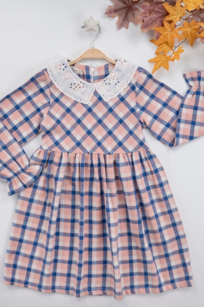 Wholesale Girls Dress with Brode Collar 7-10Y Busra Bebe - Producer: Büşra Bebe - Wholesale Kids & Baby Clothes From Turkey - TheBS Kids